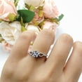 thumbnail image 6 of Petite Dainty Princess Cut Ring Ruby CZ 925 Sterling Silver Size 8, 6 of 6