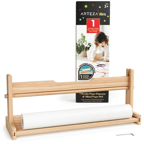 Arteza Kids Art Paper Roll with Wooden Dispenser - 2 Pieces
