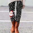 thumbnail image 2 of Zhanying Leggings de Noël pour Femmes Rouges Longueur Cheville Lisses Anti-Boulochage Capris de Yoga pour Femmes Noir TTG, 2 of 4