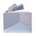 thumbnail image 4 of Women Wallet PU Leather Zipper Closure Multi Pocket Color Splicing Trendy Practical Lady Wallet Blue Free Size, 4 of 8