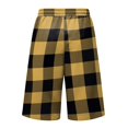 thumbnail image 4 of JoveMarine Men's Plaid Cargo Shorts Loose - Summer Work Shorts with Multiple Pockets, Knee-Length Relaxed Fit for Daily Wear,Yellow 3XL, 4 of 6