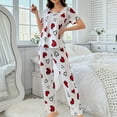 thumbnail image 2 of Womens Pajama Sets Valentines Pajamas For Women Super Soft Short Sleeve Heart Print Night Shirts and Pants 2 Piece Sleepwear White M, 2 of 6