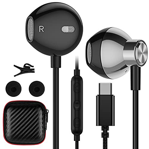 USB C Headphones, ACAGET Galaxy S21 Ultra Earbuds Wired Earphone for