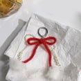 thumbnail image 6 of AOOOWER Fashionable Furry Sphere Bowknot Keychain Simple Faux Pearls Bowknot Pendant Keychain Ornament for Bag Decoration, 6 of 16