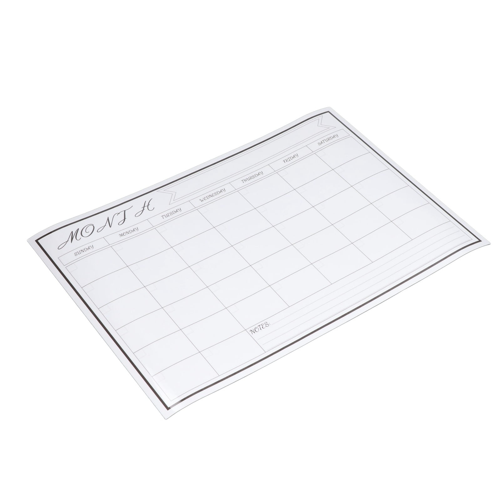 Whiteboard Sticker 42.5x30cm Magnetic Reusable Easy Cleaning Weekly Grid Pattern Dry Erase Board