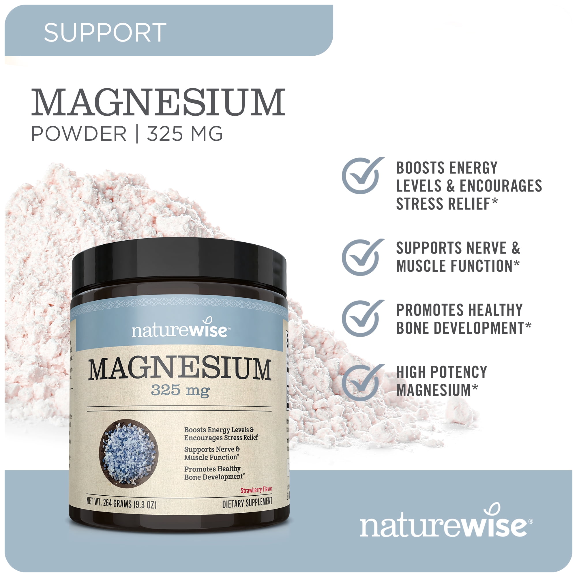 NatureWise Magnesium Citrate 325mg - Pink Lemonade Flavor - 60 Servings[60-Day Supply]