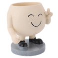 thumbnail image 1 of Flower Pot Cute Smile Standing Succulent Flowerpot Fadeless Resin Plant Pot for Garden Courtyard Cafe Bar Type 1, 1 of 5