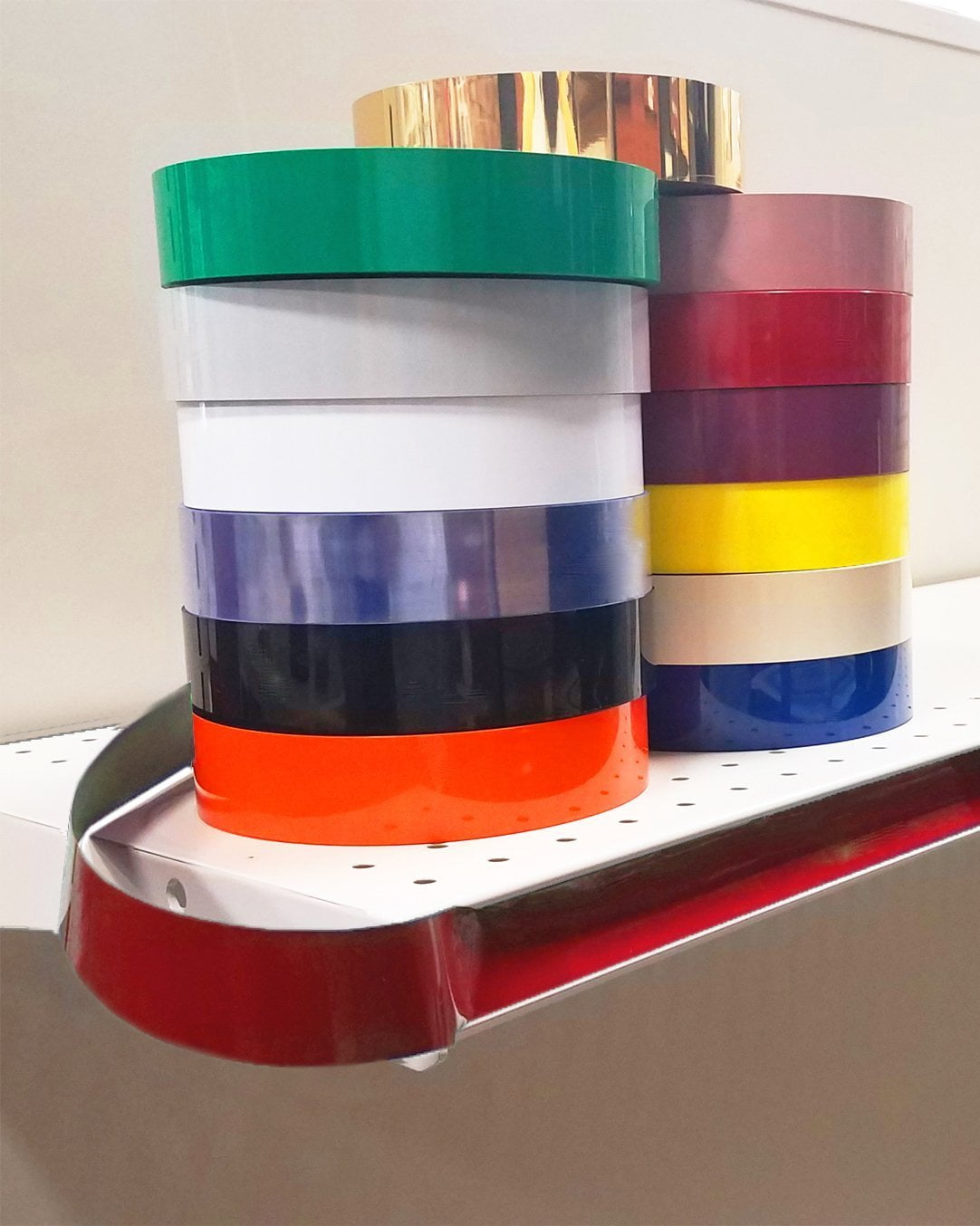 Decorative Gondola Shelving Vinyl Insert for Ticket Channel 130' x 1.25", Red