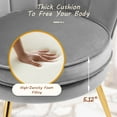 thumbnail image 6 of Velvet Accent Chairs Set of 2 for Living Room, Mid Century Modern Arm Chair, Comfy Vanity Chair for Makeup Room, Reception Armchair with Golden Legs for Bedroom, (2, Gray), 6 of 6