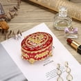 thumbnail image 2 of ABPETE Oval Jewelry Box Classic Metal Trinket Organizer Ring Storage Box with Rose Pattern Jewelry Storage Box for Ring Earrings Necklace, Gift for Women, Red, 2 of 18