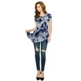 thumbnail image 5 of Made by Johnny Women's Short Sleeve All Over Tie-Dye Tunic Top L WHITE_NAVY, 5 of 6
