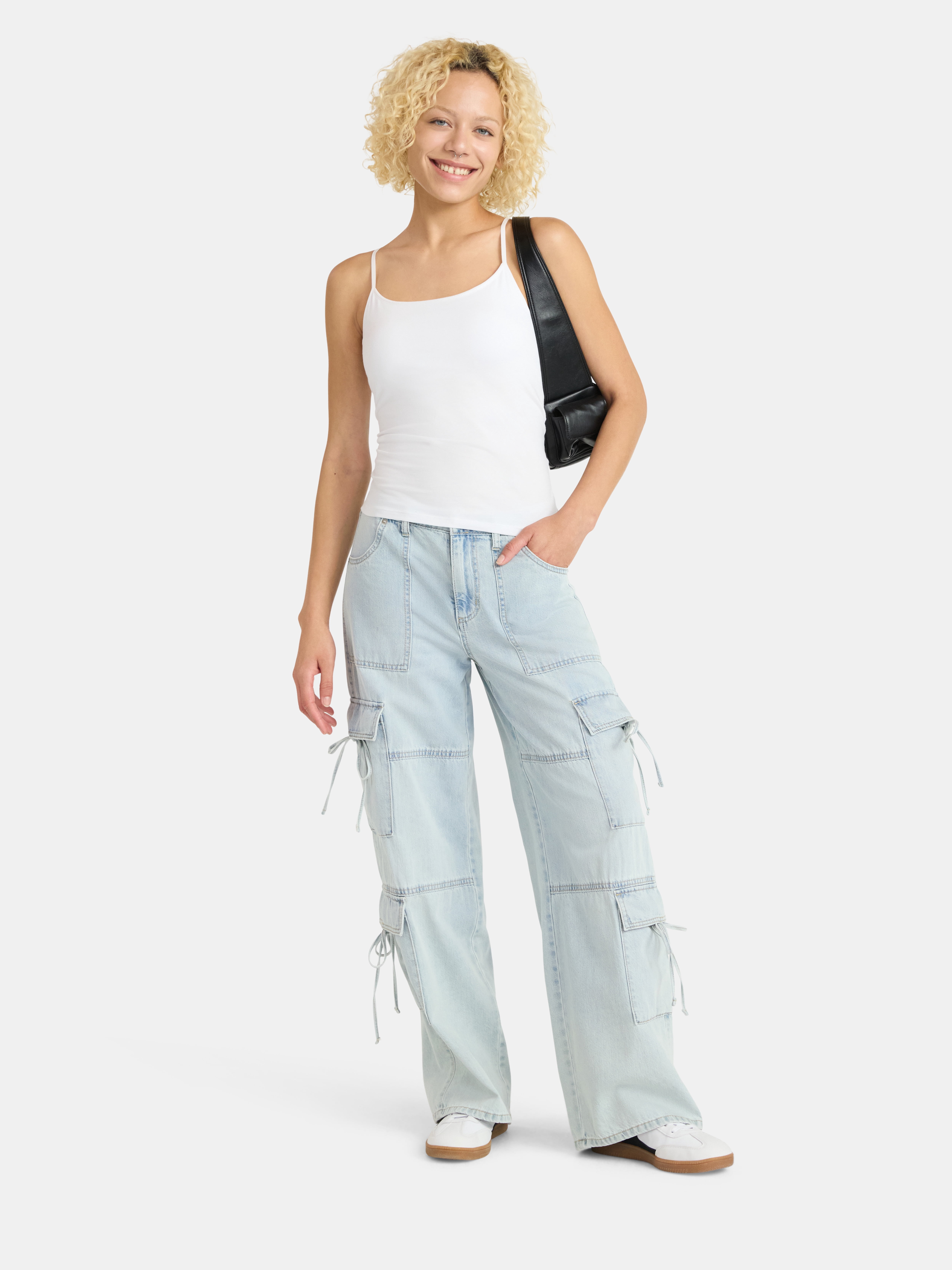 No Boundaries Bow Cargo Jeans, 30.5'' Inseam, Women's Sizes 00-18