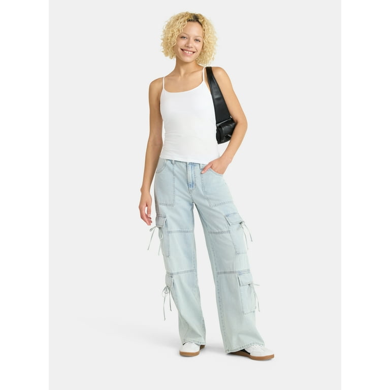 ♡  Back ribbon denim cargo pants xs Back ribbon denim cargo pants xs