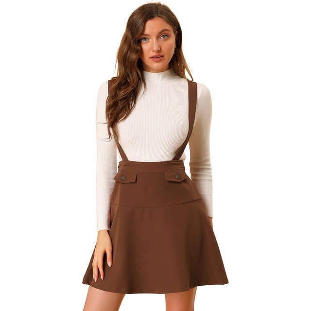 Vestido Allegra K con falda acampanada y bolsillo para mujer Caramelo XS