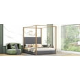 thumbnail image 5 of Queen Size Upholstery Canopy Platform Bed With Headboard And Metal Frame, Gray, 5 of 9