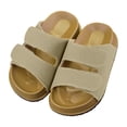 thumbnail image 4 of Dakaela 3-10 Years Toddler Kids Slides Sandals with Arch Support Boys Girls Infant Non Slip Cork Footbed Clogs with Hook and Loops Beige, 4 of 5