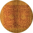 thumbnail image 1 of Ahgly Company Indoor Round Abstract Orange Modern Area Rugs, 8' Round, 1 of 4