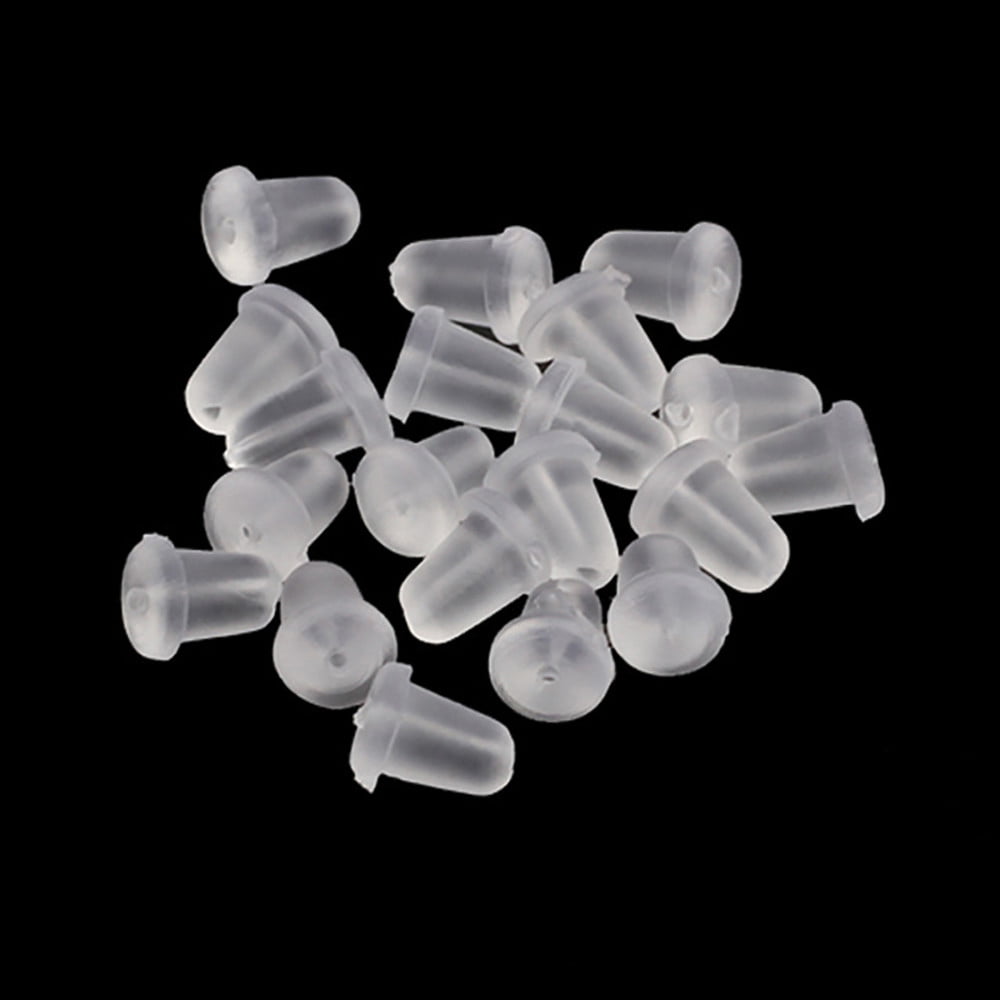 Clear Earring Backs 3mm Cylinder Silicone Clear Earring Clutch Safety Backings 1000 Pieces