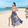 thumbnail image 6 of FORMRS Womens Long Sarong Beach Wrap Semi-Sheer Bikini Skirt Bathing Swimsuit Cover Up, Ethereal Mountain, 6 of 7