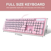 MageGee Retro Punk Backlit USB Gaming Keyboard, Pink