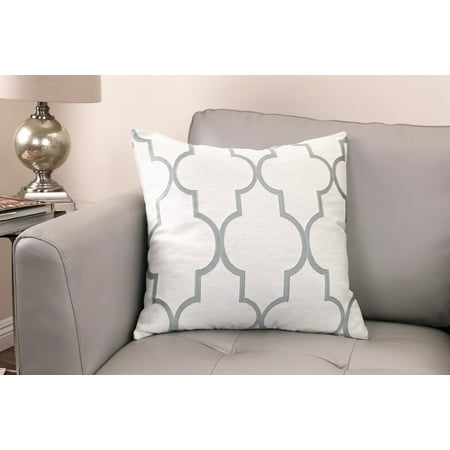 - Paxton Contemporary Decorative Feather and Down Throw Pillow In Sea Foam Jacquard Fabric