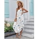 thumbnail image 5 of Vestido Zeagoo con tiras hawaianas, cuello en V, sin mangas, blanco S, 5 of 6