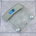 thumbnail image 5 of Báscula digital Taylor para peso corporal, ultraprecisa, capacidad de 200 kg, pantalla LCD azul exclusiva, plataforma de vidrio con detalles en acero inoxidable, 31,7 x 31,7 cm, transparente, 5 of 5