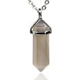 thumbnail image 1 of Gray Agate Gemstone Hexagonal Pointed Reiki Chakra Pendant Necklace 20", 1 of 3