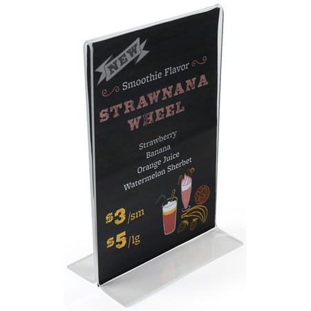 Menu Card Holder 4”w x 6”h x 2”d Clear Acrylic Picture Frame for (2) 4”w x 6”h Images – Sold in Case Packs of 25 Units – Plexiglas Countertop Photo Display Loads Graphics from the Bottom (VSH46)