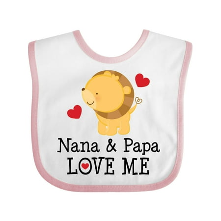 

Inktastic Nana and Papa Love Me Grandparents Gift Baby Boy or Baby Girl Bib