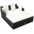 thumbnail image 1 of Topbuy Patio Rattan Daybed with Cushions and 4 Pillows, Beige, 1 of 10