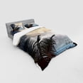thumbnail image 2 of Ambesonne Tropical Bedding Set 4 Pcs, Grunge Palm Trees Art, Queen, Beige Navy, 2 of 2