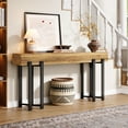 thumbnail image 5 of Tribesigns 63-Inch Console Table for Entryway, Industrial Behind Couch Table, Minimalist Sofa Table for Living Room, Rustic Brown Wooden Hallway Foyer Table with Black Metal Frame, 5 of 13