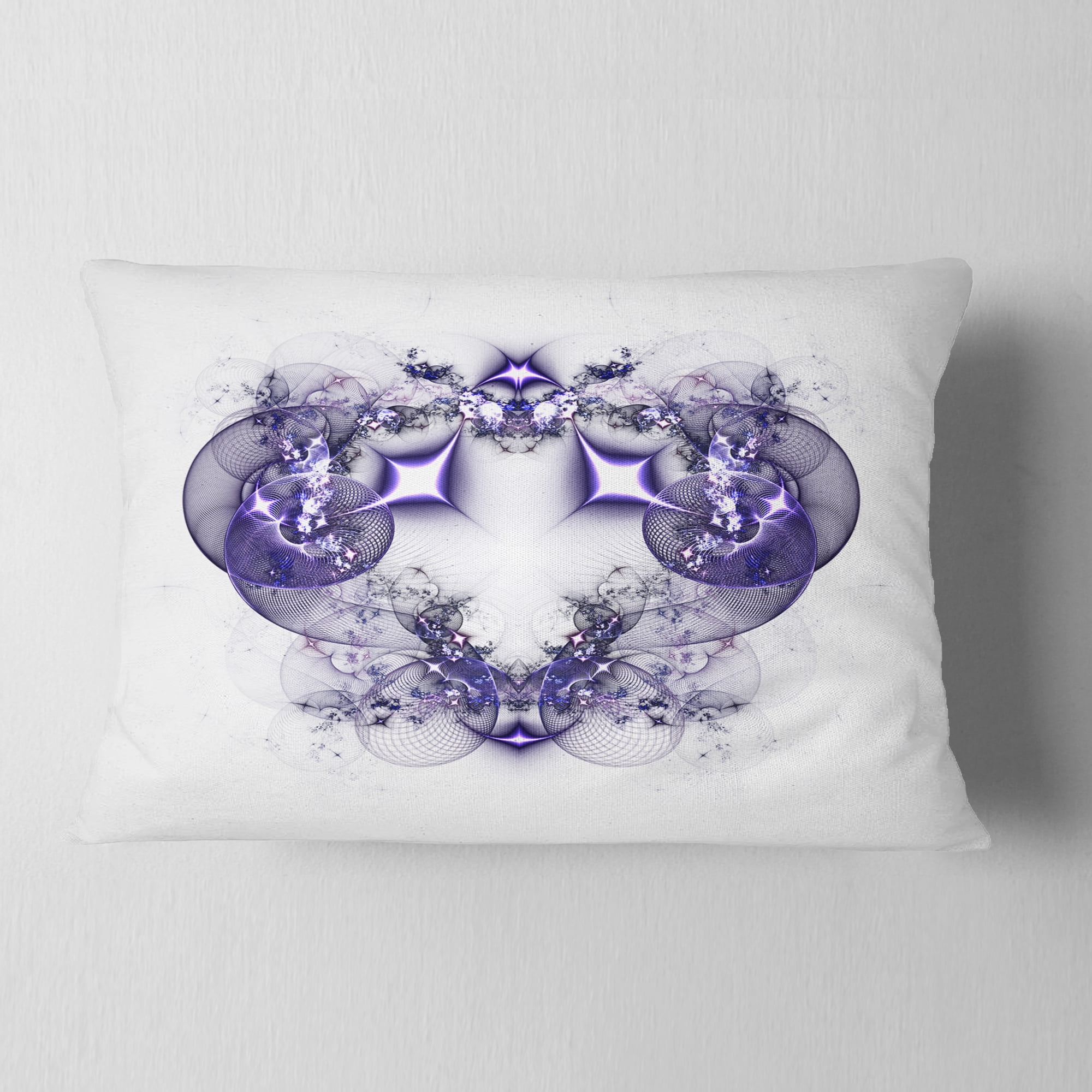 Designart 12" x 20" Purple Polyester Throw Pillow