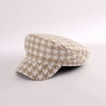 thumbnail image 3 of CoCopeaunts Beret Hats for Women Autumn Winter Hat Lattice Flat Top Men Wide Brim Newsboy Cap Female Keep Warm Military Cap, 3 of 7