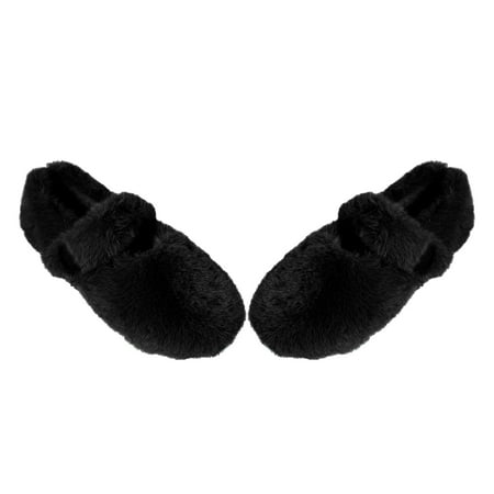 

One Pedal Design for Autumn/Winter - Black Size 37 Cute Plush Padded Flat Shoes