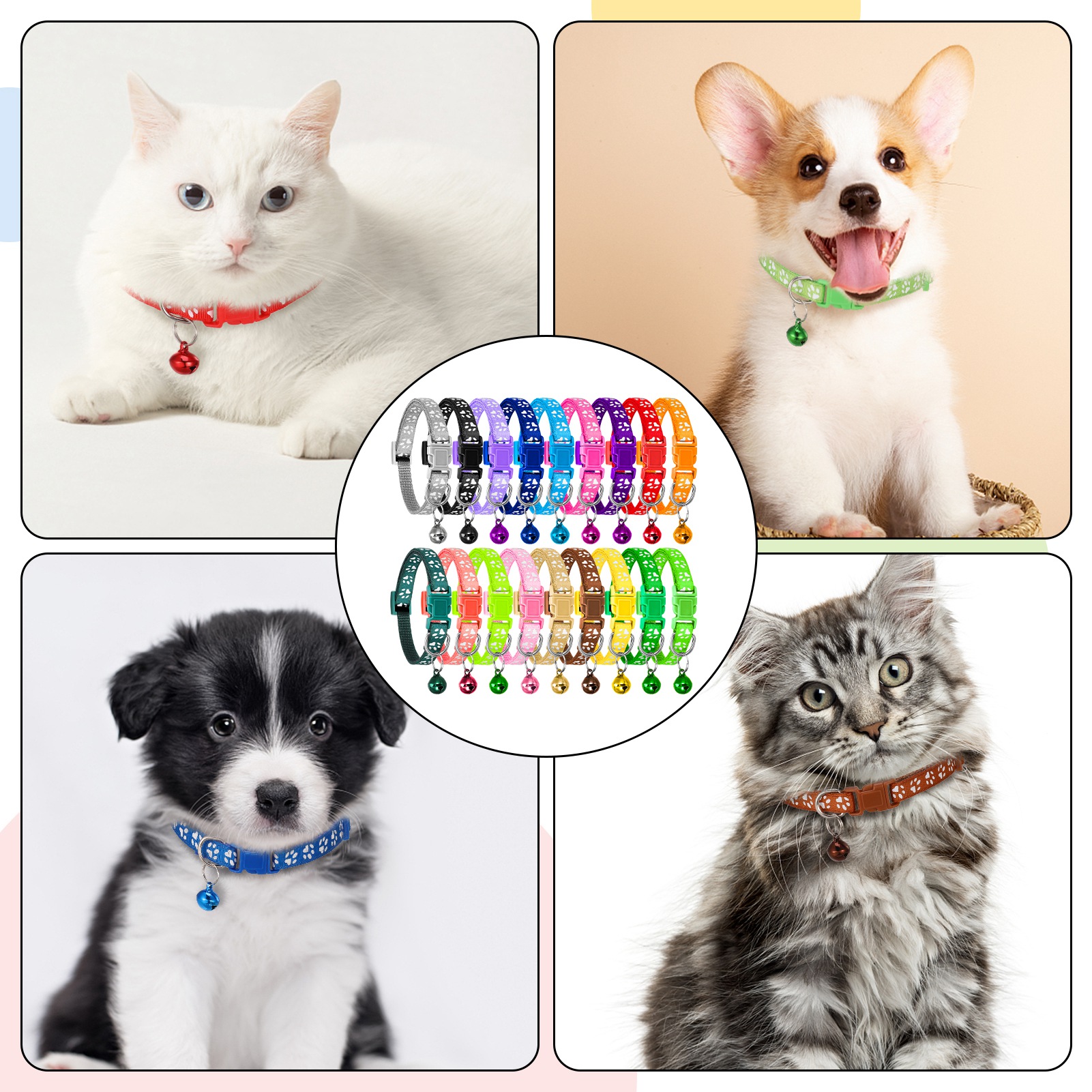 AOWOO 18-Piece Breakaway Pet Collar Set with Bells photo 7