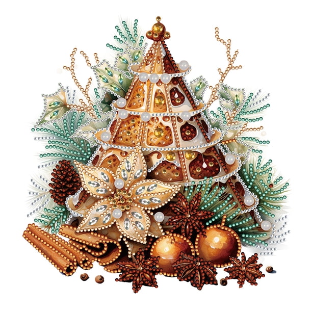 Pintura de diamante 5D Wdftyju Taladro parcial Torre de galletas de Navidad 30x30cm