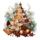 thumbnail image 1 of Pintura de diamante 5D Wdftyju Taladro parcial Torre de galletas de Navidad 30x30cm, 1 of 9