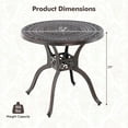 thumbnail image 3 of Gymax 31.5'' Cast Aluminum Table Round Dining Table w/ 2'' Umbrella Hole Patio, 3 of 10