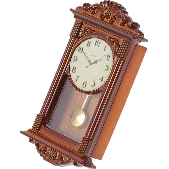 MesaSe Mini Maison Horloge à Pendule Style Vintage Horloge à Pendule Simulation Horloge à Pendule Modèle Ornement