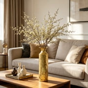 Hosley Plain 16 inch High, Decorative Gold Metal High Floor Vase
