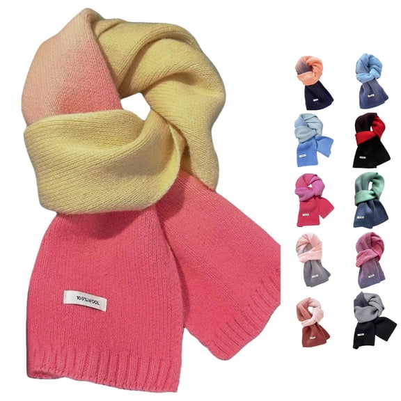 AWZXDE Winter Scarf Soft Knit Neck Warmer Versatile Style Casual Daily Wear Yellow