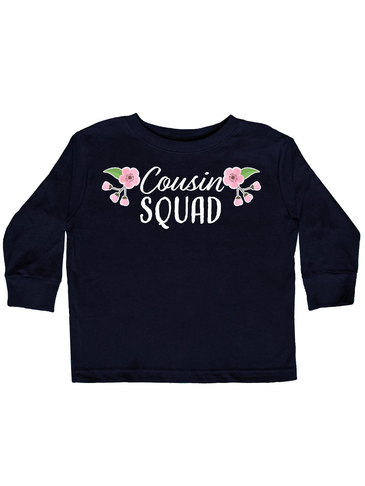 inktastic Sweet Cousin with Pink Flowers Toddler Long Sleeve T-Shirt 