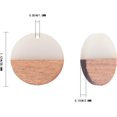 thumbnail image 2 of 1 Box 12Pcs Resin Wooden Earring Flat Round Dangle Making Kits Two Tone Walnut Wood Pendants for Necklace Bracelet DIY Jewelry Findings Milky, 2 of 6