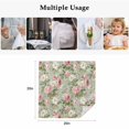 thumbnail image 5 of White Pink Flower Cloth Napkins, Shabby Chic Spring Vintage Leaf Green Washable and Reusable Dinner Napkins Set of 6, Table Napkin for Kitchen Party Birthday Wedding Hotel Housewarming 20"x20", 5 of 9