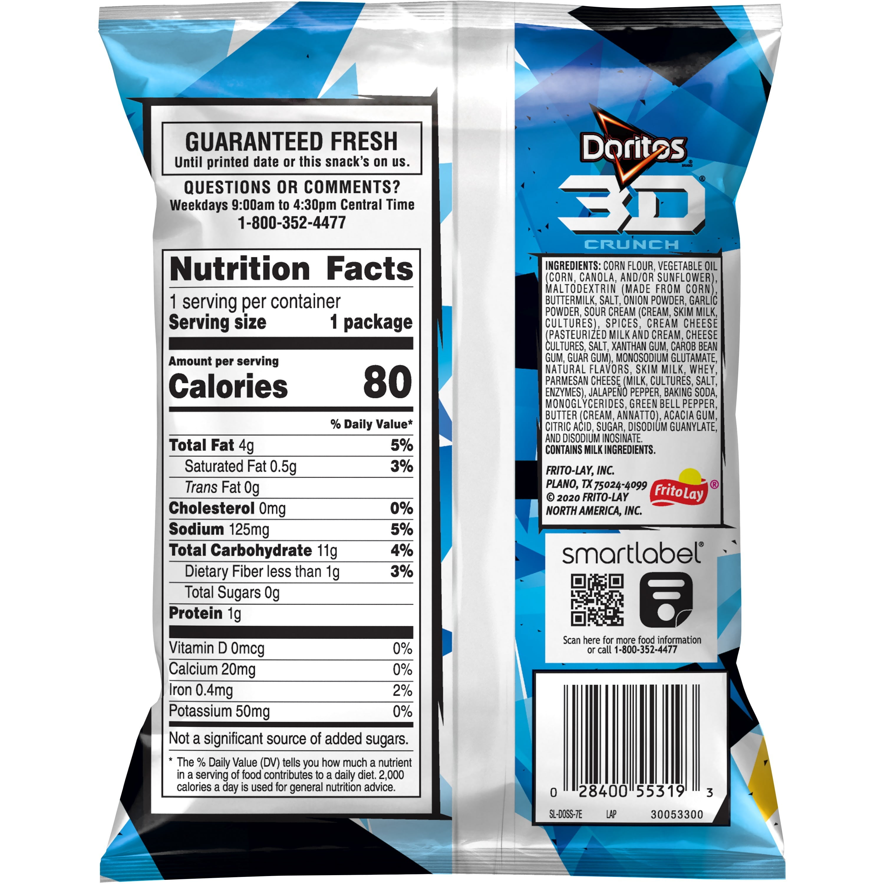 Cool ranch doritos carbs