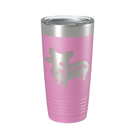 

Corgi Mom Tumbler Dog Travel Mug Gift Insulated Laser Engraved Coffee Cup 20 oz Light Purple