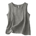 thumbnail image 5 of BRGZLK Linen Tank Tops For Women Trendy Solid Color Summer 2026 Casual Loose Sleeveless Cotton Gauze Shirts Comfy Beach Tunic Camisoles, 5 of 6