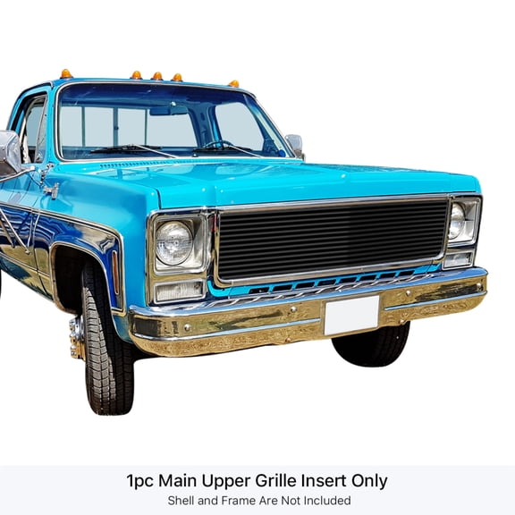 1973-1980 Chevy Blazer/1973-1980 Chevy C/K Pickup/1973-1980 Chevy Suburban/1973-1980 GMC C/K Pickup/1973-1980 GMC Suburban Main Upper Stainless Steel Black Horizontal Billet Grille